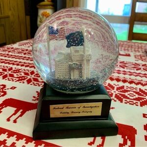 FBI Themed Snow Globe with American Flag